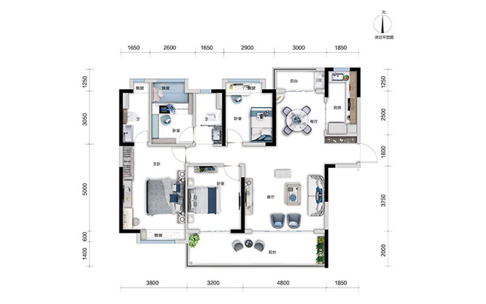 建面約140㎡戶(hù)型